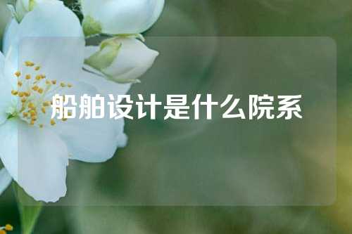 船舶设计是什么院系