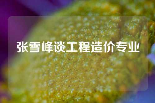 张雪峰谈工程造价专业