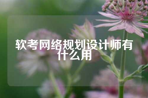 软考网络规划设计师有什么用