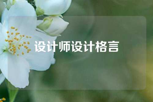 设计师设计格言