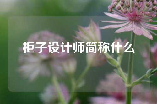 柜子设计师简称什么