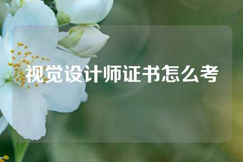 视觉设计师证书怎么考