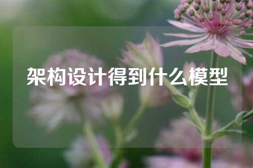 架构设计得到什么模型