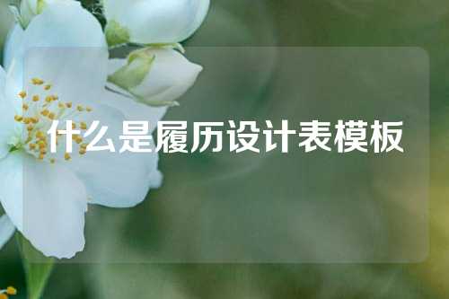 什么是履历设计表模板