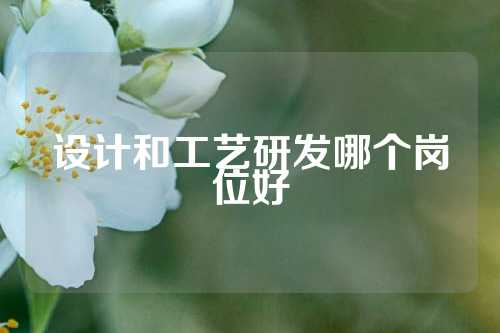 设计和工艺研发哪个岗位好
