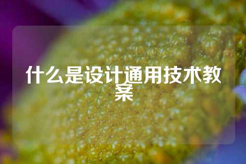 什么是设计通用技术教案