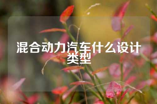 混合动力汽车什么设计类型