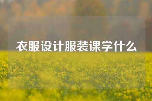 衣服设计服装课学什么