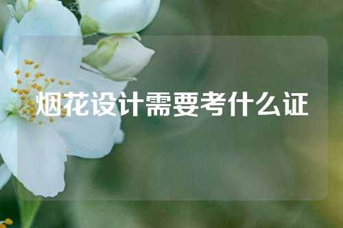 烟花设计需要考什么证