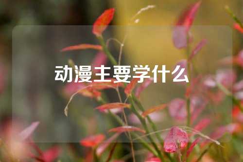 动漫主要学什么