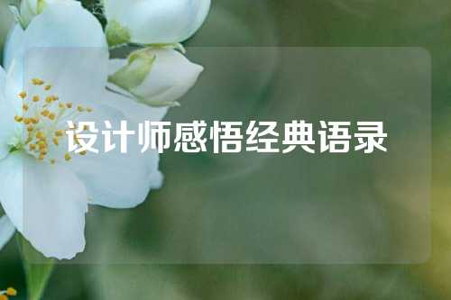 设计师感悟经典语录