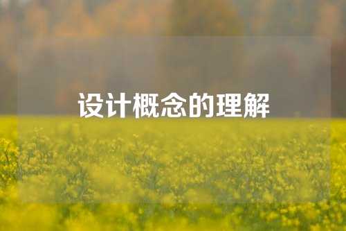 设计概念的理解