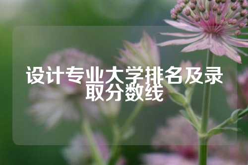 设计专业大学排名及录取分数线