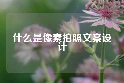 什么是像素拍照文案设计