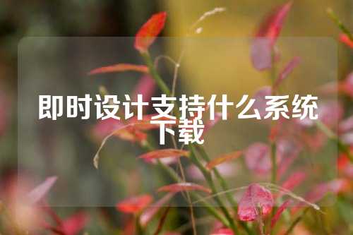 即时设计支持什么系统下载