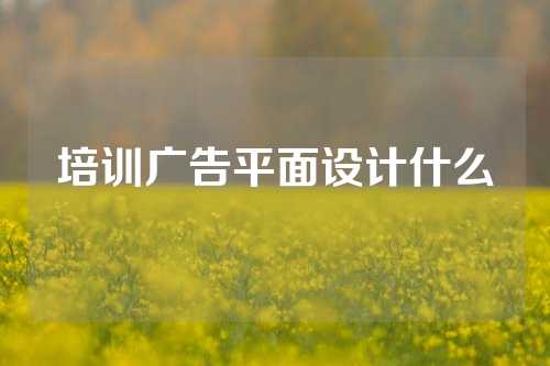 培训广告平面设计什么