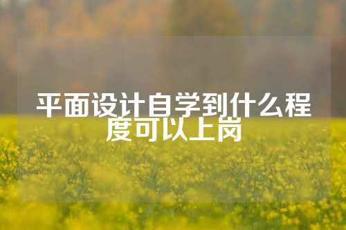 平面设计自学到什么程度可以上岗