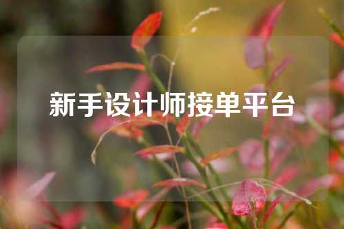 新手设计师接单平台