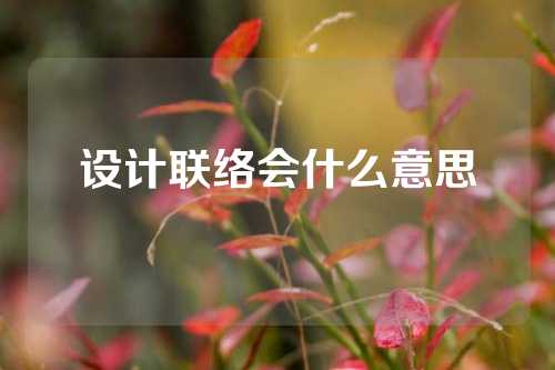 设计联络会什么意思