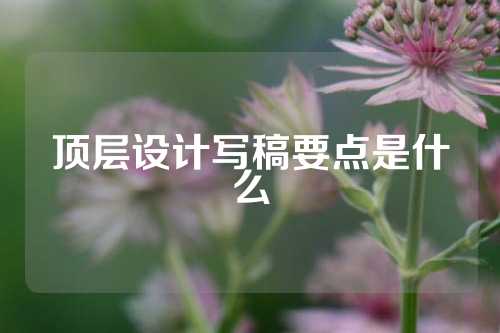 顶层设计写稿要点是什么