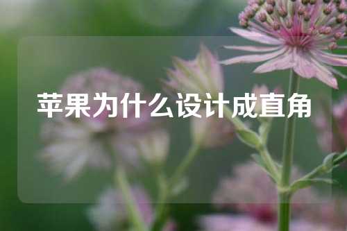 苹果为什么设计成直角