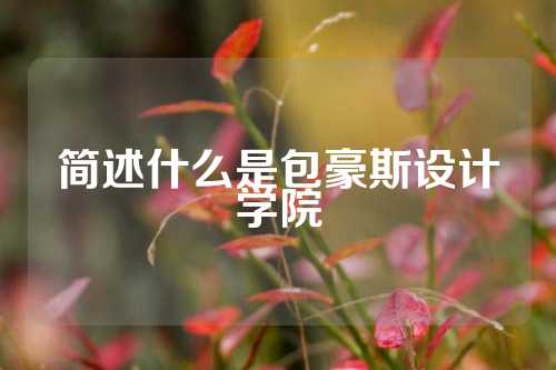 简述什么是包豪斯设计学院