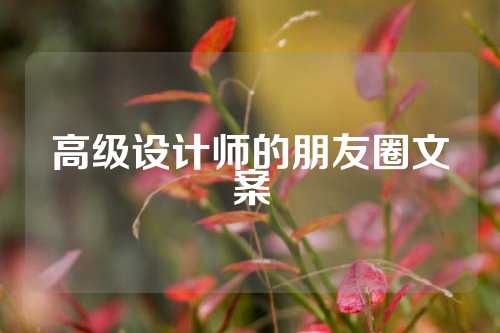 高级设计师的朋友圈文案