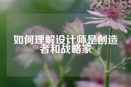 如何理解设计师是创造者和战略家