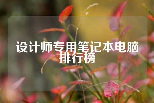 设计师专用笔记本电脑排行榜