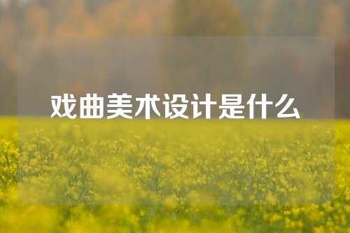 戏曲美术设计是什么