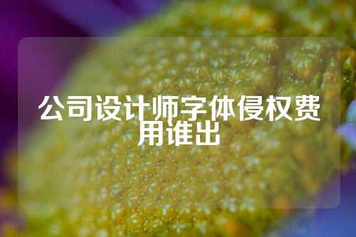 公司设计师字体侵权费用谁出