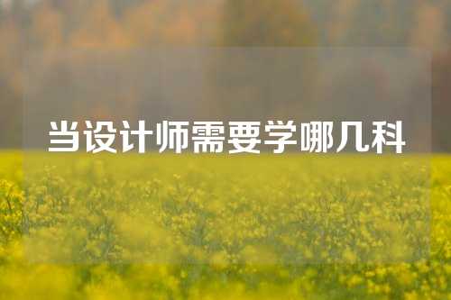 当设计师需要学哪几科