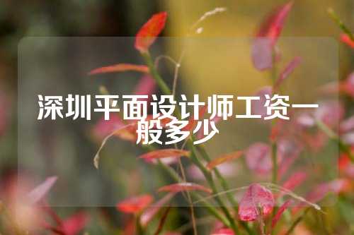 深圳平面设计师工资一般多少