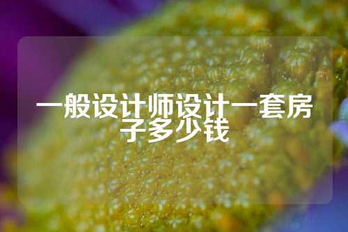 一般设计师设计一套房子多少钱