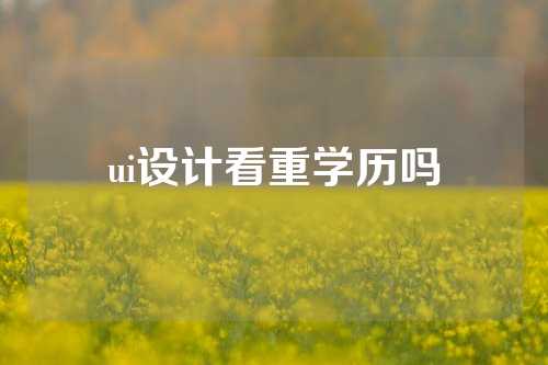 ui设计看重学历吗