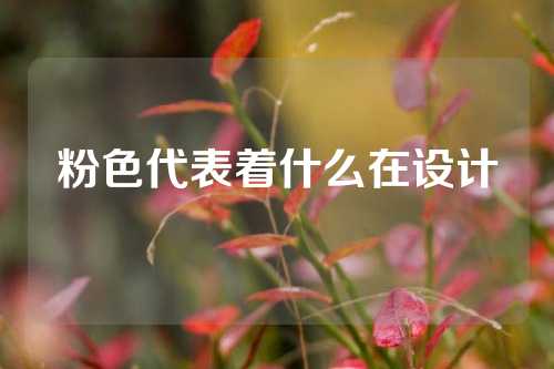 粉色代表着什么在设计