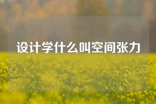设计学什么叫空间张力