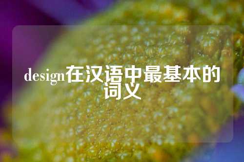 design在汉语中最基本的词义