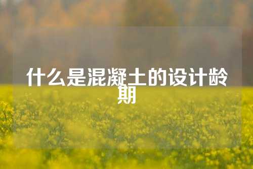 什么是混凝土的设计龄期