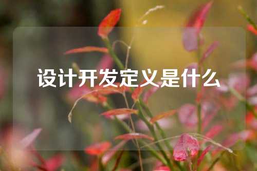 设计开发定义是什么
