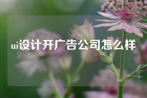 ui设计开广告公司怎么样