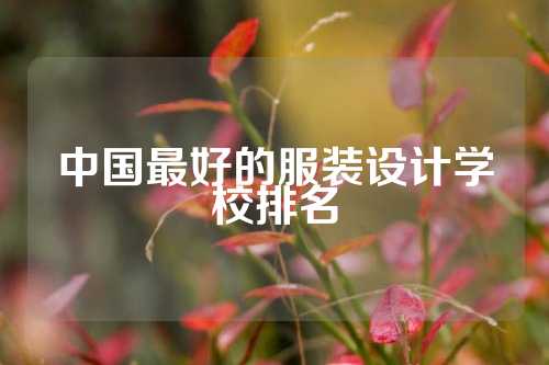 中国最好的服装设计学校排名