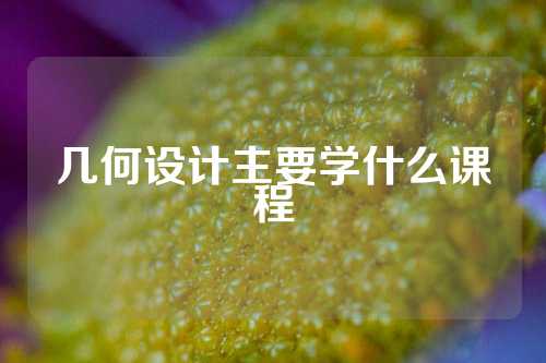 几何设计主要学什么课程