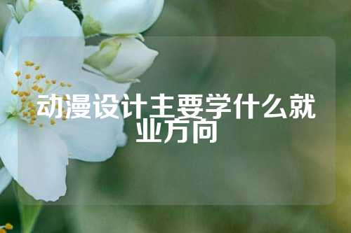 动漫设计主要学什么就业方向