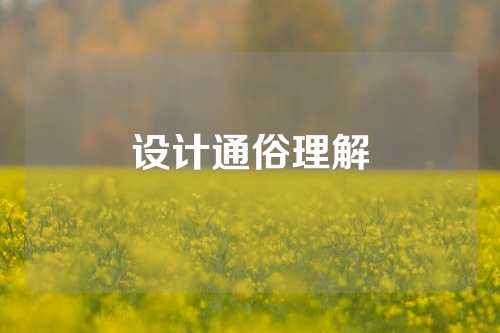 设计通俗理解