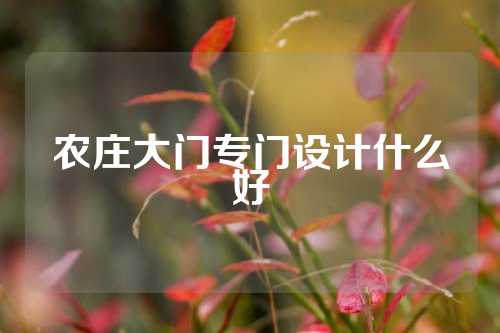 农庄大门专门设计什么好