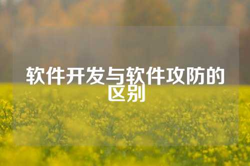 软件开发与软件攻防的区别