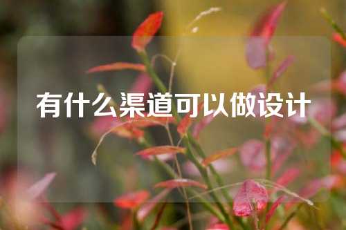 有什么渠道可以做设计