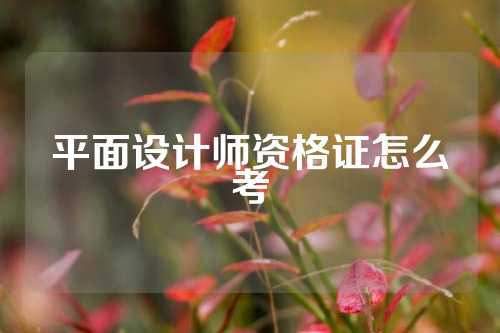 平面设计师资格证怎么考