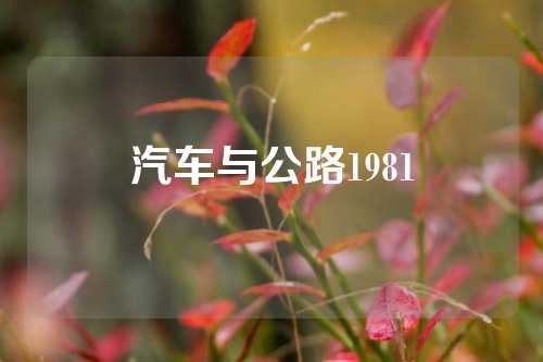 汽车与公路1981